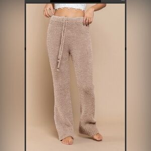 New POL SWEATER SOFT Cozy Tan KNIT Pants sz M L